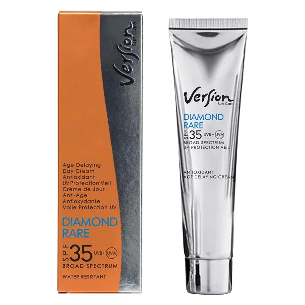 Version Derma Diamond Rare Antioxidant Age Delaying Cream SPF35, Ισχυρή Αντηλιακή Αντιρυτιδική & Αντιοξειδωτική Κρέμα Ημέρας, 60ml