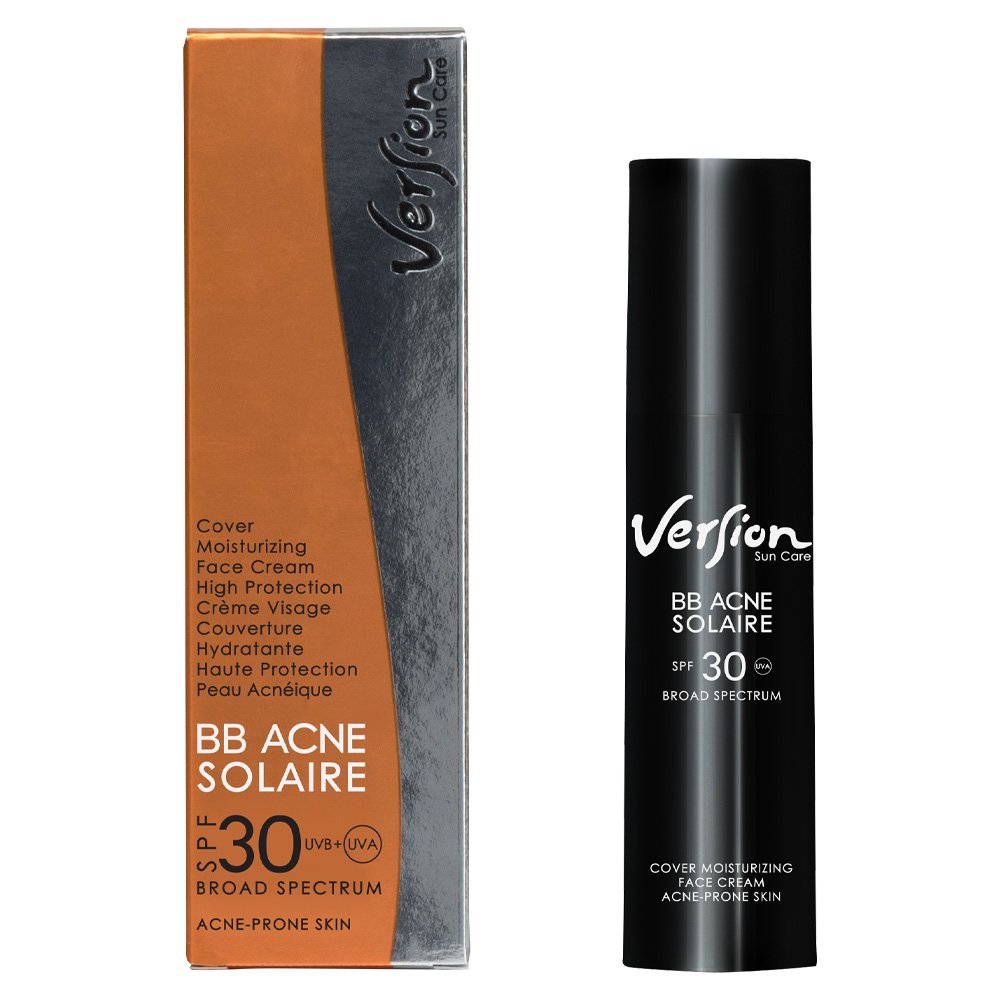 Version BB Acne Solaire Face Cream for Acne Prone Skin SPF30+, Αντηλιακή Κρέμα Προσώπου Με Τάση Ακμής, 50ml