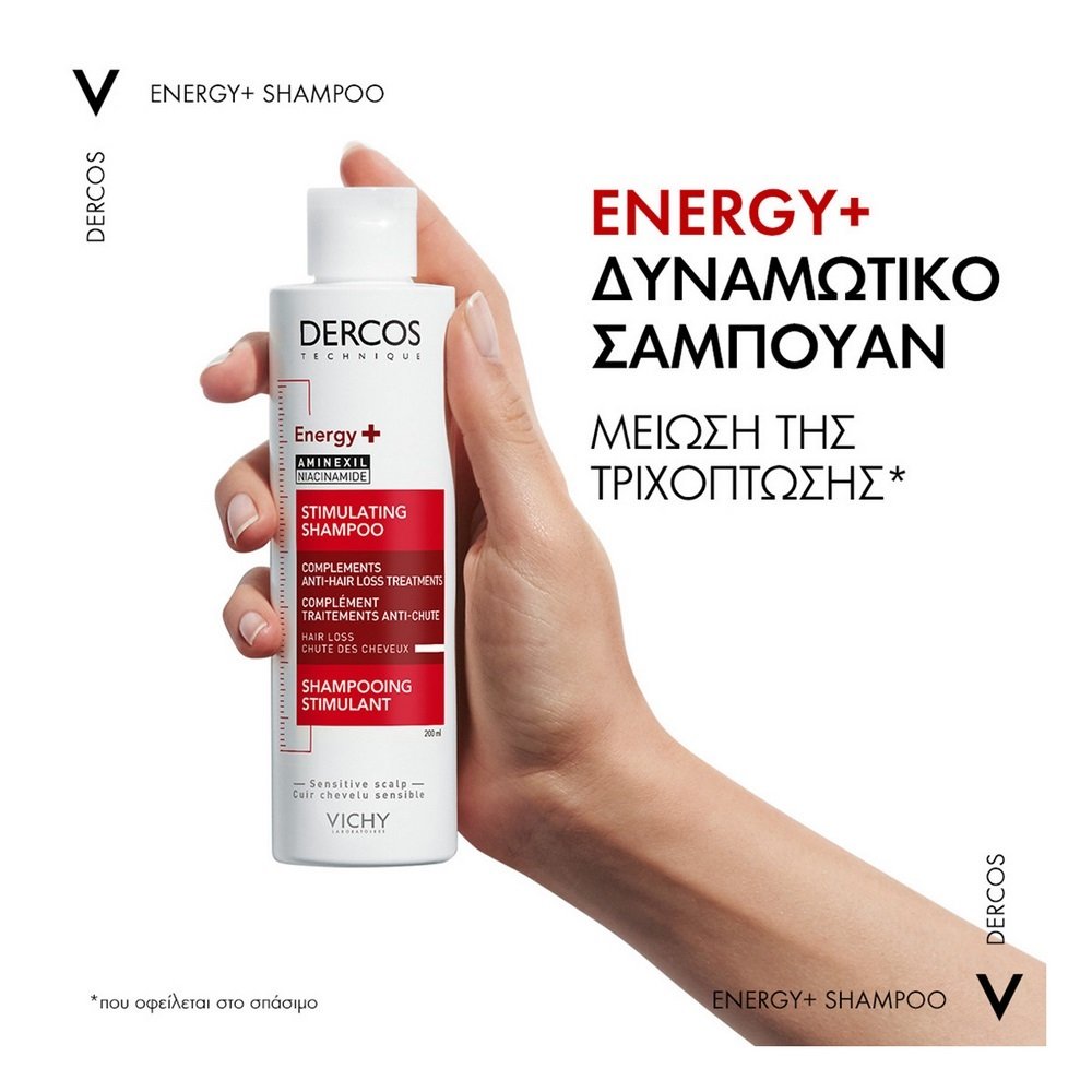 Vichy Dercos Energy Δυναμωτικό Σαμπουάν Κατά της Τριχόπτωσης για Γυναίκες και Άνδρες, 200ml