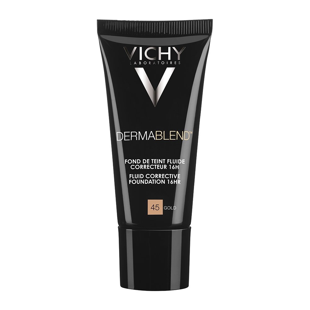Vichy Dermablend Fluid Make-Up 45 Gold Διορθωτικό Make-Up Υψηλής Κάλυψης έως 16hrs, 30ml