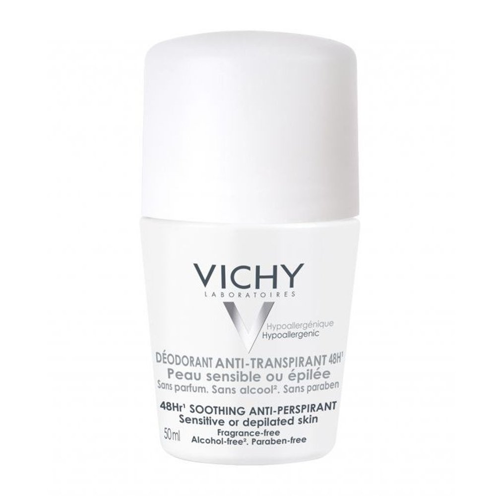 Vichy Deodorant roll on Anti-Perspirant Sensitive 48ωρη Αποσμητική Φροντίδα για Ευαίσθητες ή Αποτριχωμένες Επιδερμίδες, 50ml