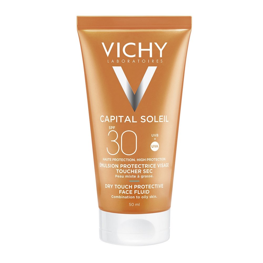 Vichy Capital Soleil Mattifying Face Dry Touch SPF30 Αντηλιακή Λεπτόρρευστη Κρέμα Προσώπου Για Ματ Αποτέλεσμα, 50ml