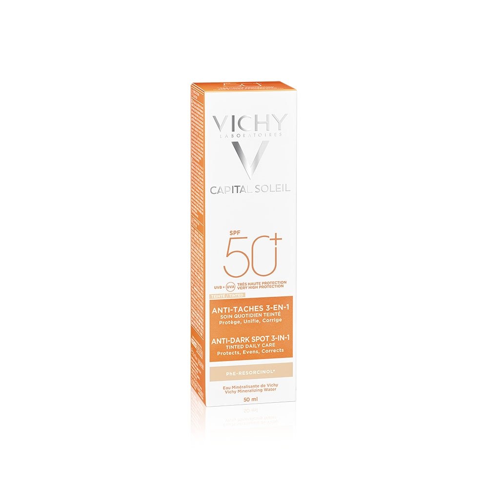Vichy Capital Soleil Anti Dark Spot Tinted Αντηλιακή Κρέμα Προσώπου με Χρώμα μη Λιπαρής Υφής Κατά των Κηλίδων SPF50, 50ml