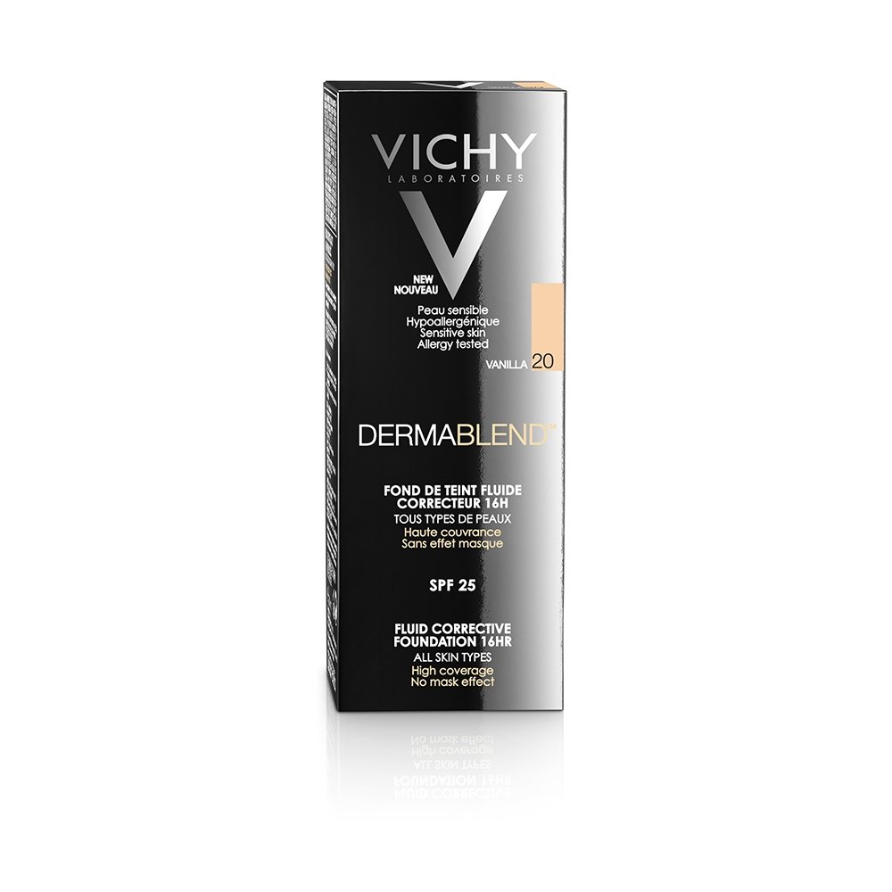 Vichy Dermablend Fluid Make-Up 20 Vanilla Διορθωτικό Make-Up Υψηλής Κάλυψης έως 16hrs, 30ml