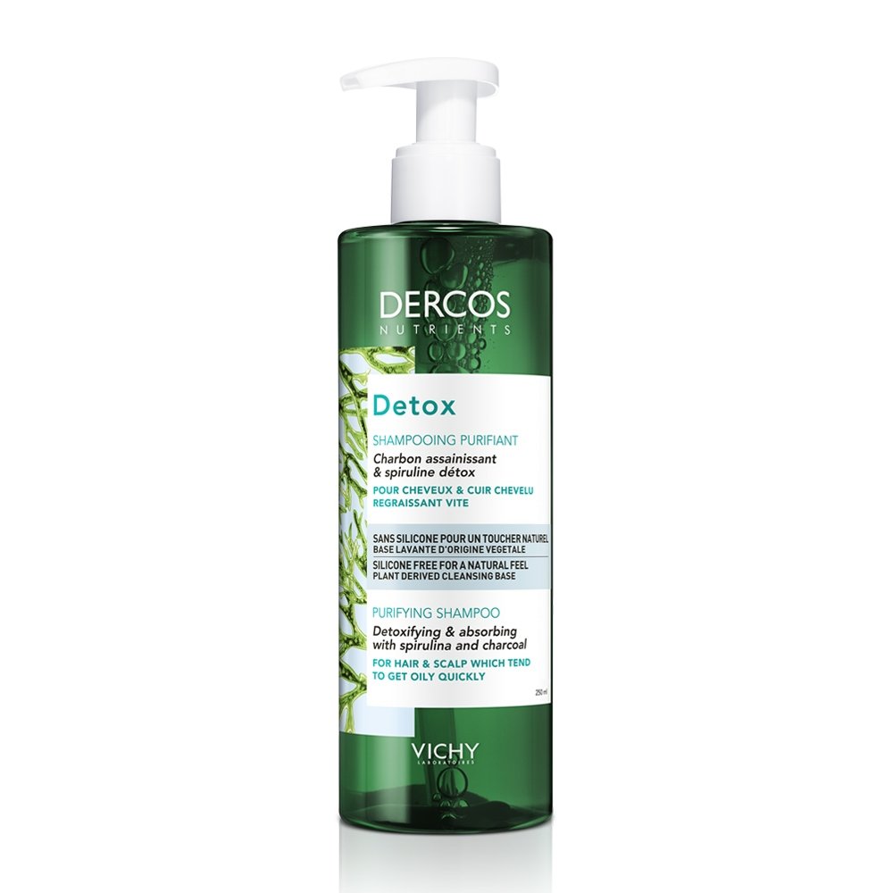  Vichy Dercos Nutrients Detox Shampooing Σαμπουάν Εντατικού Καθαρισμού για Λιπαρά Μαλλιά 250ml