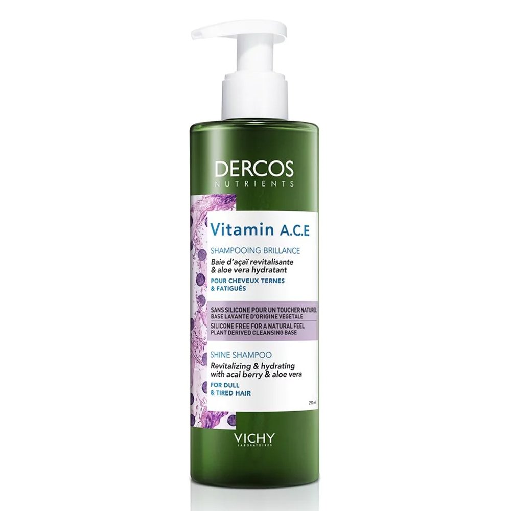 Vichy Dercos Vitamin A.C.E. Shine Shampoo Σαμπουάν Λάμψης, 250ml