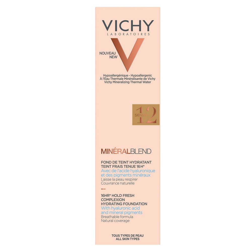 Vichy MineralBlend Hydrating Fluid Foundation No.12 Sienna Ενυδατικό Foundation για Λαμπερή Επιδερμίδα, 30ml