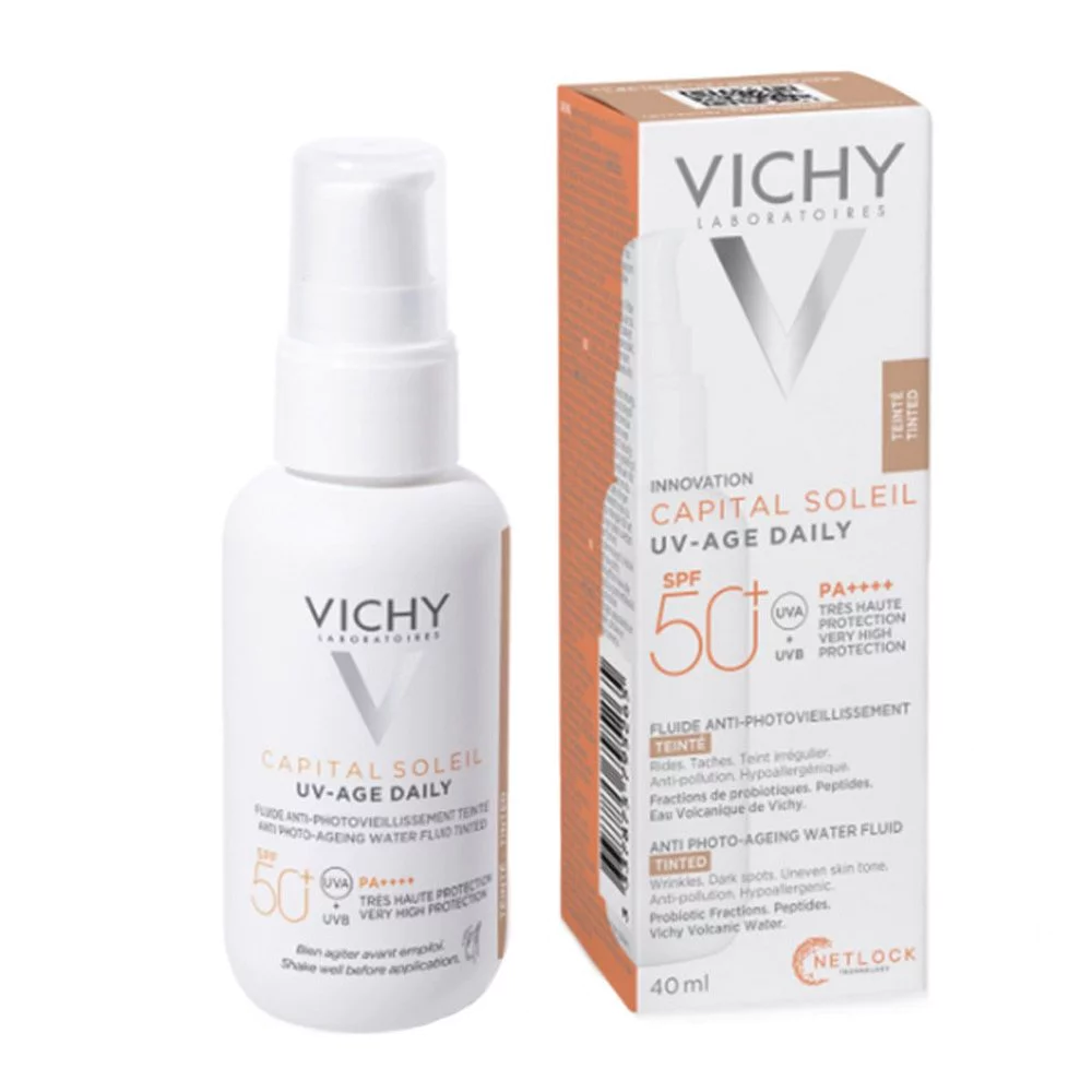 Vichy Capital Soleil UV-Age Daily SPF 50+ Λεπτόρρευστο Αντηλιακό Προσώπου Κατά της Φωτογήρανσης με Χρώμα, 40ml Vichy Capital Soleil UV-Age Daily SPF 50+ Λεπτόρρευστο Αντηλιακό Προσώπου Κατά της Φωτογήρανσης με Χρώμα, 40ml
