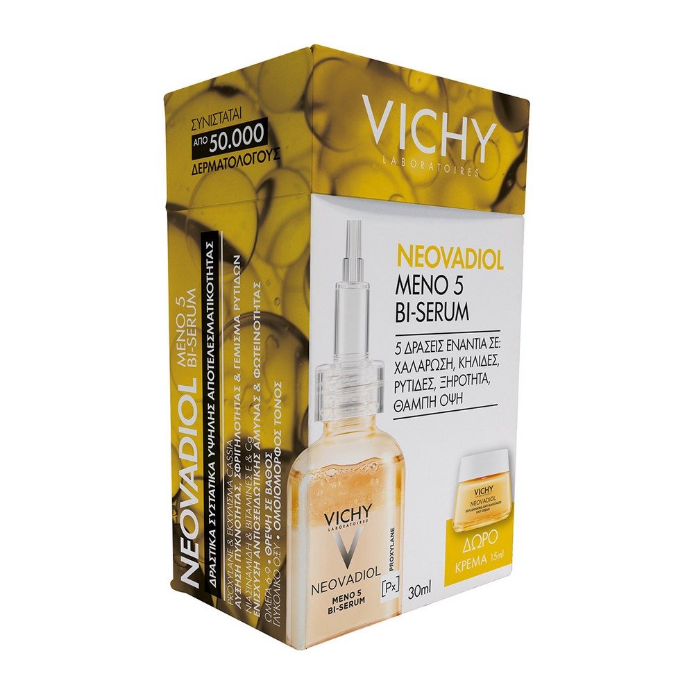  Vichy Promo Neovadiol Meno 5 Bi-Serum Ορός για την Περιεμμηνόπαυση, 30ml & Δώρο Neovadiol Day Cream Κρέμα Ημέρας Θρέψης, 15ml