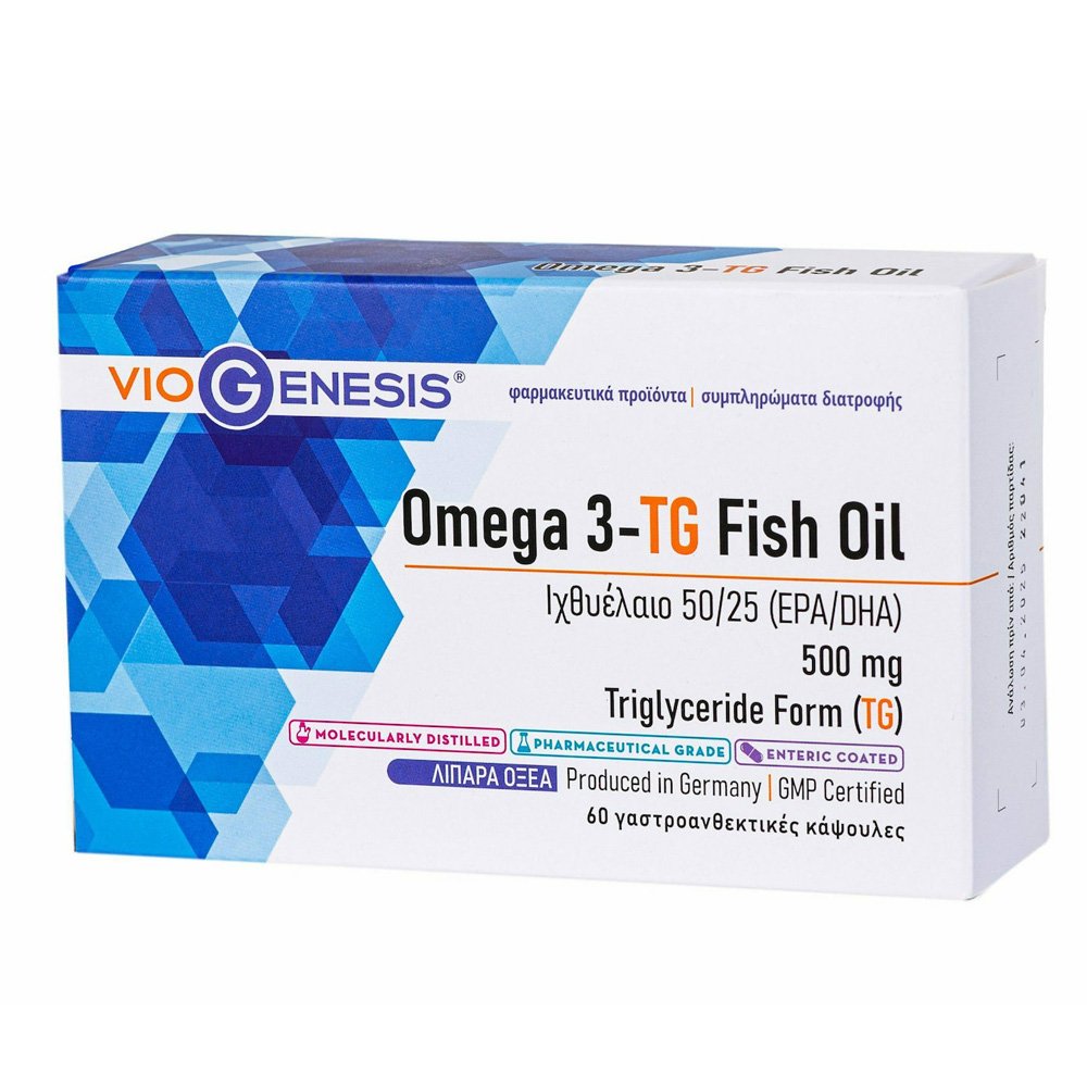 Viogenesis Omega 3-TG Fish Oil 500mg Συμπλήρωμα Διατροφής, 60caps