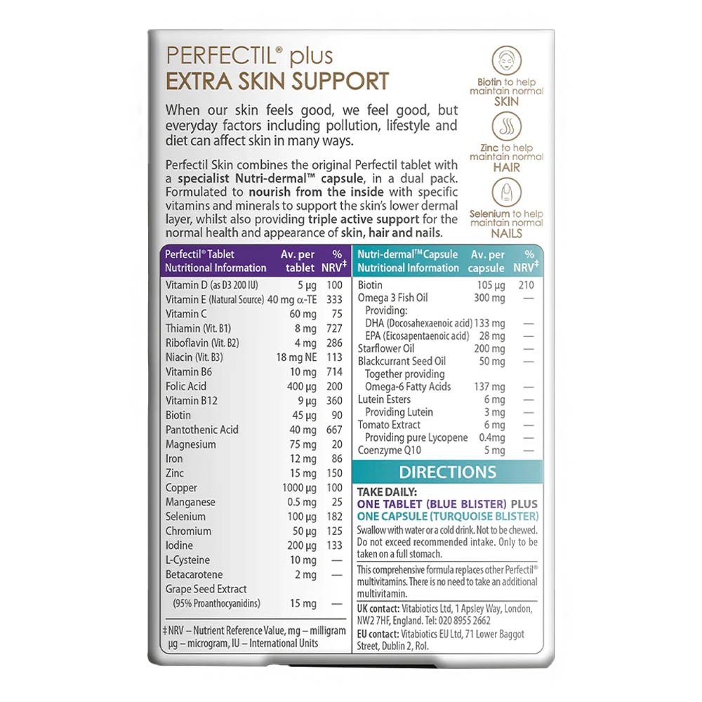 Vitabiotics Perfectil Skin Extra Support, 28tabs & 28caps