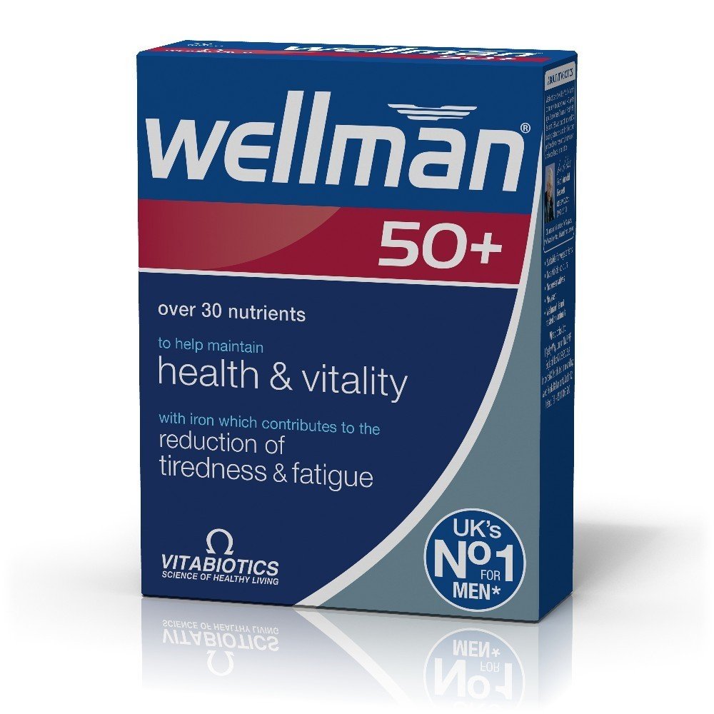 Vitabiotics Wellman 50+ Πολυβιταμίνη για Άνδρες για Σωματική & Πνευματική Τόνωση για Ηλικίες άνω των 50 Ετών, 30tabs