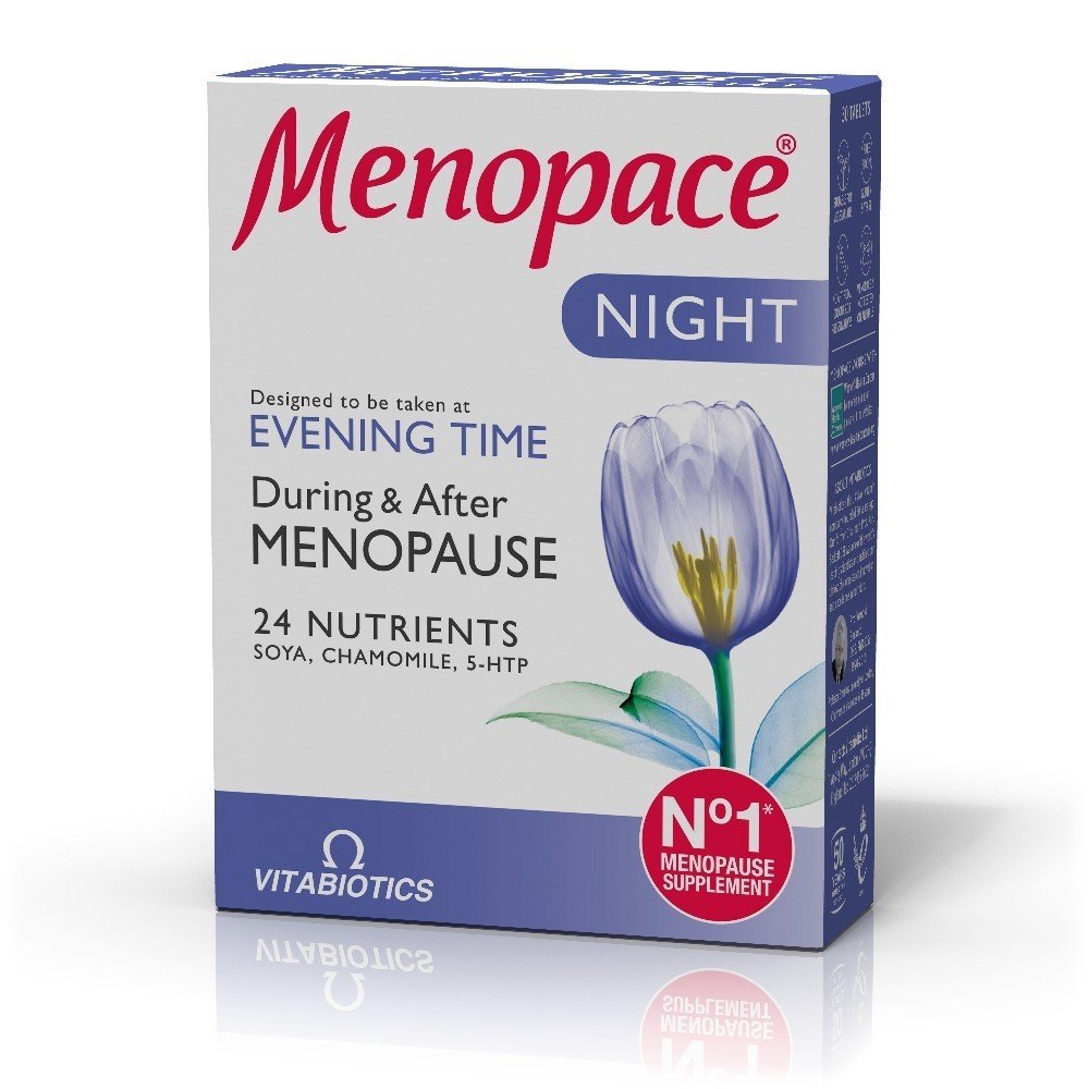 Vitabiotics Menopace Night, Συμπλήρωμα Διατροφής για την Εξάλειψη των Νυχτερινών Συμπτωμάτων της Εμμηνόπαυσης, 30 tabs