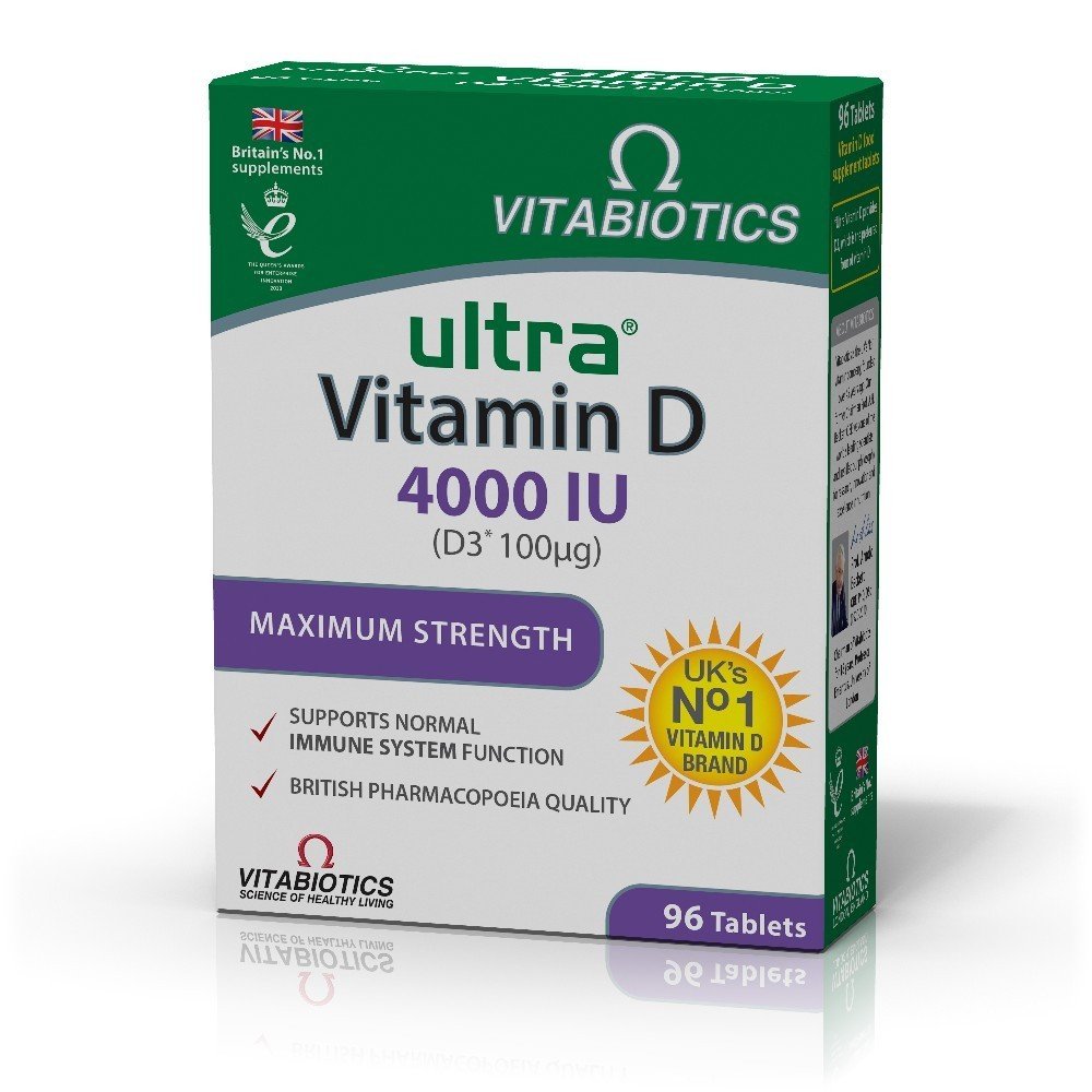 Vitabiotics Ultra Vitamin D3 4000 IU, Συμπλήρωμα Διατροφής  για το Ανοσοποιητικό Σύστημα, 96tabs