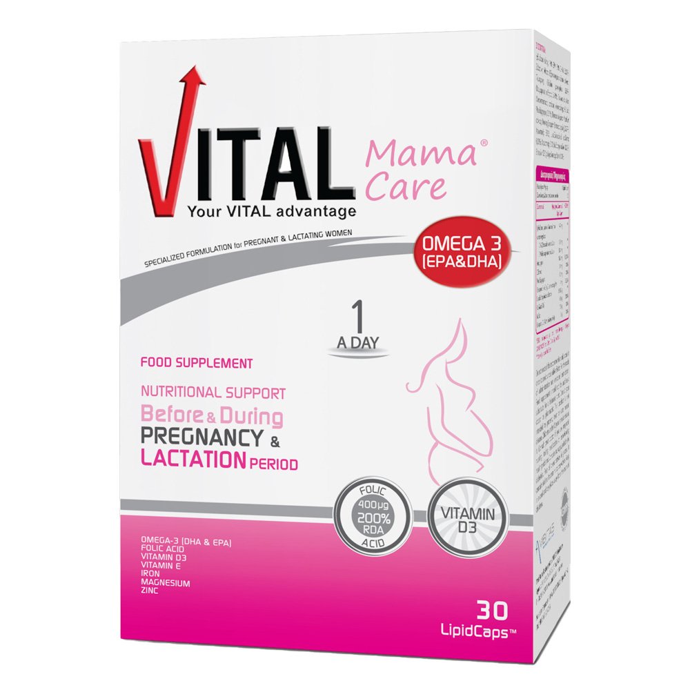 Vital Mama Care Συμπλήρωμα για την Εγκυμοσύνη & τον Θηλασμό, 30 κάψουλες