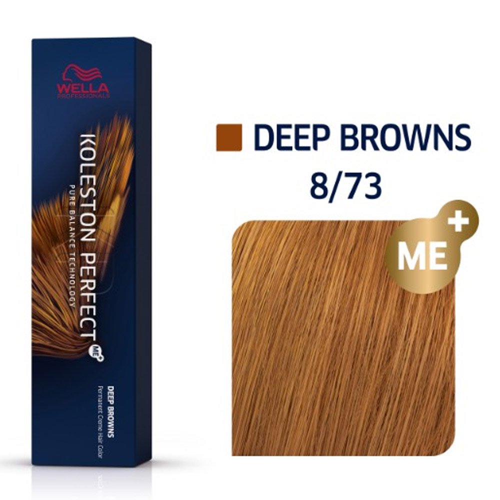 Wella Koleston Perfect Me+ Deep Browns 8/73 Ξανθό Ανοιχτό Καφέ Χρυσό, 60ml