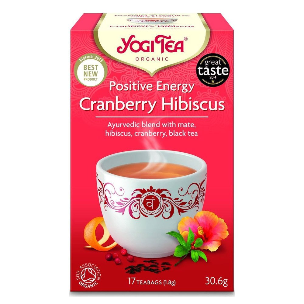  Yogi Tea Cranberry-Hibiscus Bio Τσάι με Κράνμπερι & Ιβίσκο για Θετική Ενέργεια, 17 φακελάκια