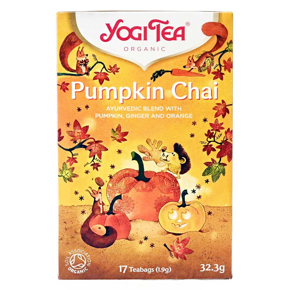  Yogi Tea Pumpkin Chai Τσάι Καταπραϋντικό με Γεύση Πορτοκαλιού & Κολοκύθας, 17 φακελάκια