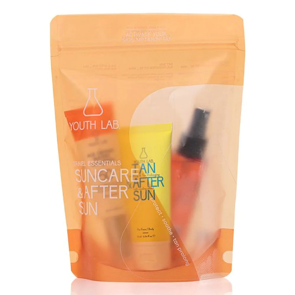 Youth Lab Sun & After Sun Travel Size Bag  Αντηλιακή Προστασία και Διατήρηση Μαυρίσματος, 3τμχ