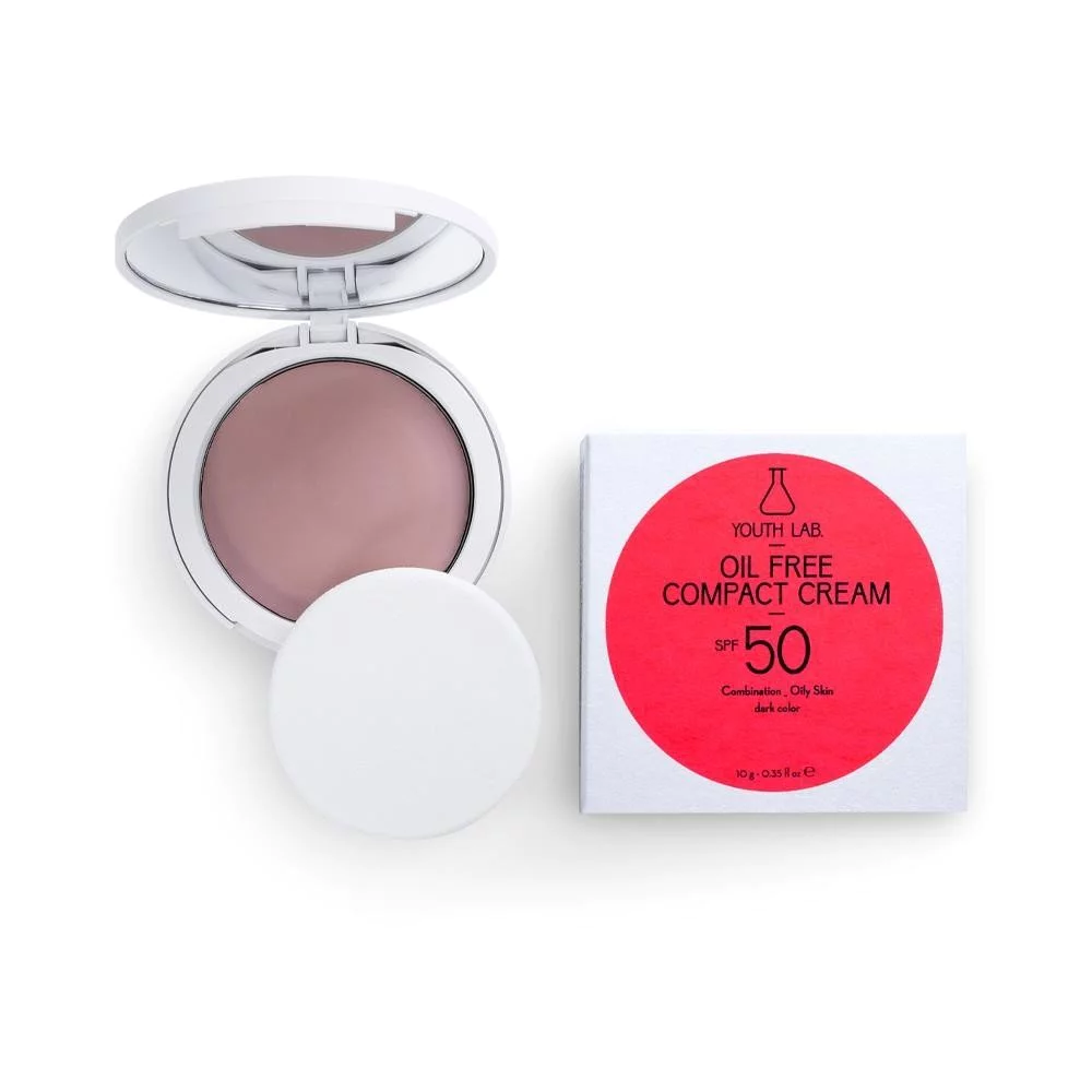 Youth Lab Oil Free Compact Cream Combination/Oily Skin Dark Color, Αντηλιακή Κρέμα Προσώπου Σκούρας Απόχρωσης  SPF50, 10gr