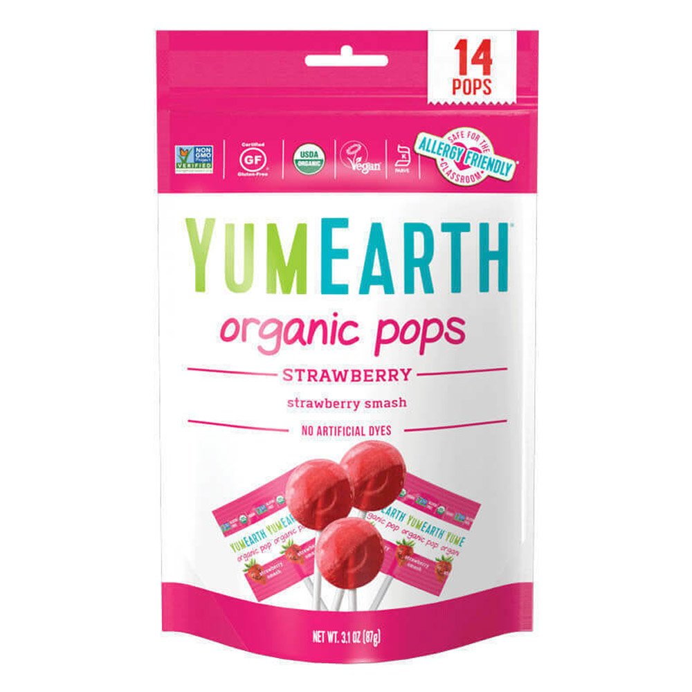 Yumearth Βιολογικά Γλειφιτζούρια Φρούτων Strawberry Smash Με Βιταμίνη C, 1τμχ