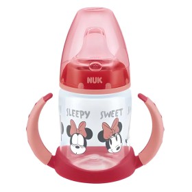 Nuk Εκπαιδευτικό Μπιμπερό Disney Mickey Με Στόμιο Σιλικόνης & Λαβές Κόκκινο Φιγούρα Minnie 6m+, 150ml