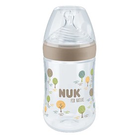 Nuk for Nature Μπιμπερό PP με Δείκτη Ελέγχου Θερμοκρασίας & Θηλή Σιλικόνης Medium 6-18m Μπεζ, 260ml