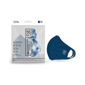Neqi Face Mask Υφασμάτινη Μάσκα Προστασίας Προσώπου Πολλαπλών Χρήσεων Παιδική 6-10 Ετών Μπλε 3 τμχ