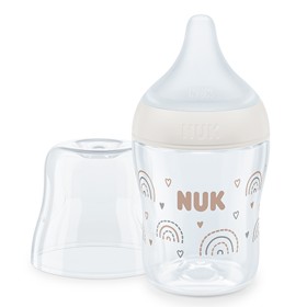 Nuk Perfect Match Μπιμπερό Γυάλινο με Μαλακή Θηλή Σιλικόνης κατά των Κολικών με Έλεγχο Θερμοκρασίας 0m+, 120ml