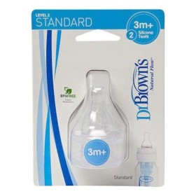 Dr.Browns Natural Flow Θηλή Σιλικόνης με Στενό Λαιμό 3-6m, 2τμχ