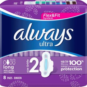 Always Ultra Long Size 2 Σερβιέτες με Φτερά, 8τμχ