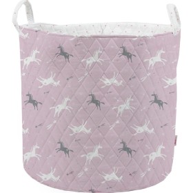 Minene Large Storage Basket Καλάθι Αποθήκευσης Γκρι-Ροζ Unicorn, 1τμχ