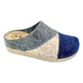 Comfort Way Ανατομικές Μάλλινες Παντόφλες Μπλε/Γκρι κωδ.198, 1ζευγάρι