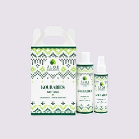 Aloe Colors Xmas Gift Box Kourabies με Shower Gel Αφρόλουτρο με Άρωμα Κουραμπιέ, 200ml & Hair & Body Mist Ενυδατικό Σπρέι Μαλλιών & Σώματος με Άρωμα Κουραμπιέ, 100ml, 1σετ