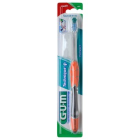 Gum Sunstar 491 Technique + Compact Οδοντόβουρτσα Πορτοκαλί, 1τμχ