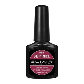 Elixir Make-up Semi Gel Ημιμόνιμο Επαγγελματικό Βερνίκι Νυχιών Νο866 Metallic Oxblood, 8ml