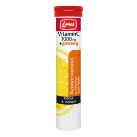 Lanes Vitamin C Υποστήριξη της Φυσικής Άμυνας & Τόνωση του Οργανισμού 1000mg με Ginseng, 20 αναβρ. δισκία 