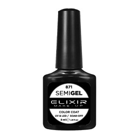 Elixir Make-up Semi Gel Ημιμόνιμο Επαγγελματικό Βερνίκι Νυχιών Νο871 Milky White, 8ml