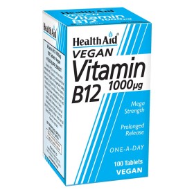 Health Aid Βιταμίνη B12 1000μg Cobalamin για την Καλή Λειτουργία του Νευρικού Συστήματος, 100tabs