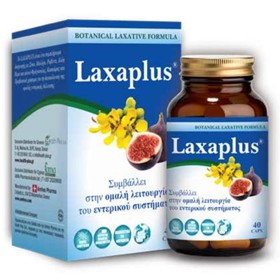 Health Plus Laxaplus Συμπλήρωμα Διατροφής για την Ομαλή Λειτουργεία του Εντερικού Συστήματος, 40κάψουλες