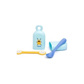 Suavinex On the Go Set Blue Yellow Θήκη με Κουτάλι & Πιαστρακί Πετσετούλας Σιέλ ΜΑ 303610