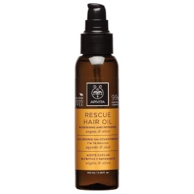Apivita Rescue Hair Oil Nourishing and Repairing, Λάδι Θρέψης & Επανόρθωσης για τα Μαλλιά με Aργκάν & Ελιά, 100ml