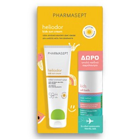 Pharmasept Promo Heliodor Kids Sun Cream Παιδική Αντηλιακή Κρέμα για Πρόσωπο & Σώμα SPF50 150ml & Δώρο Kids Soft Bath Απαλό Παιδικό Αφρόλουτρο 100ml, 1σετ