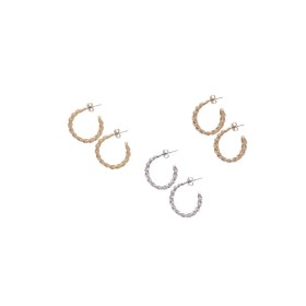 Ro-Ro Accessories Σκουλαρίκι Κρίκος αλυσίδα 25mm, Ε123, 1 ζεύγος