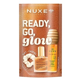 Nuxe Promo Ready, Go, Glow με Reve De Miel Honey Lip Care Oil Gloss για Ενυδάτωση Χειλιών, 10ml, Huile Prodigieuse Or Ιριδίζον Ξηρό Λάδι Ενυδάτωσης για Πρόσωπο, Σώμα & Μαλλιά, 10ml & Δώρο Λαστιχάκι Μαλλιών, 1τεμ, 1σετ