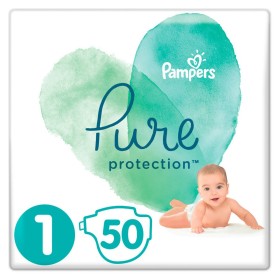 Pampers Pure Protection Βρεφικές Πάνες No 1 (2-5kg), 50 τμχ