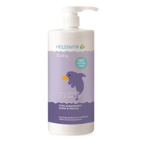 Helenvita Baby All Over Cleanser Σαμπουάν και Αφρόλουτρο για Βρέφη Άρωμα Talc, 1000ml