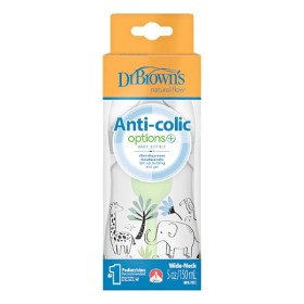 Dr. Browns Anti-Colic Options+ Μπιμπερό Πλαστικό Με Φαρδύ Λαιμό Ελεφαντάκι 0m+, 150ml