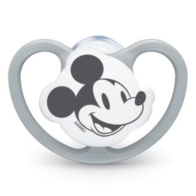 Nuk Ορθοδοντική Πιπίλα Σιλικόνης Χωρίς Κρίκο Space Mickey με Θήκη Γκρι, 18-36m, 1τμχ