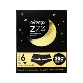 Always Menstrual Pants Εσώρουχα Περιόδου Νυκτός Μίας Χρήσης S/M, 3τμχ